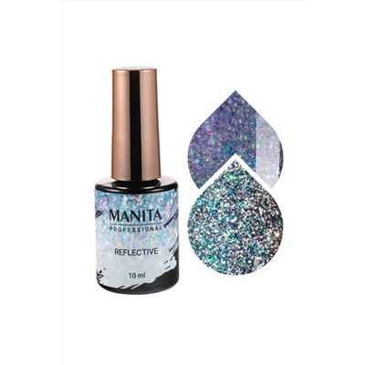 Manita Professional Гель-лак для ногтей светоотражающий с хлопьями юки / Multichrome Reflective №04, 10 мл KRISTALLER, 1109829