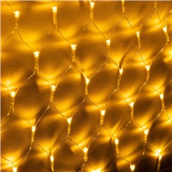УЦЕНКА Гирлянда «Сеть-ёлка» 1×1 м, IP20, тёмная нить, 90 LED, свечение тёплое белое, 8 режимов, 220 В