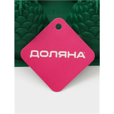 Форма для выпечки новогодняя Доляна «Шишки», 8 ячеек, 29.8×17.3×7.5 см, силикон, зелёная