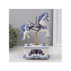 Сувенир музыкальный механический «Фигурка. Карусельная лошадка», керамика, 9.8×13×21.5 см