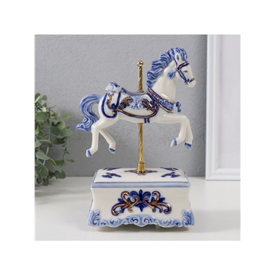 Сувенир музыкальный механический «Фигурка. Карусельная лошадка», керамика, 9.8×13×21.5 см