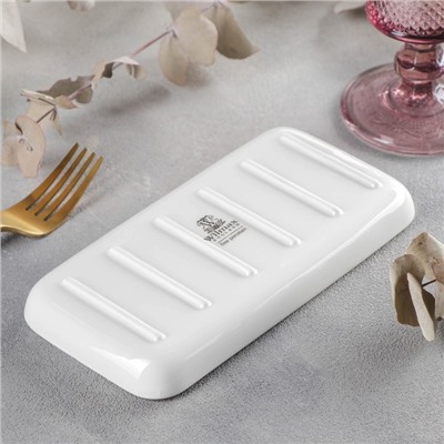 Блюдо прямоугольное Wilmax, 19×10 см, фарфор, цвет белый