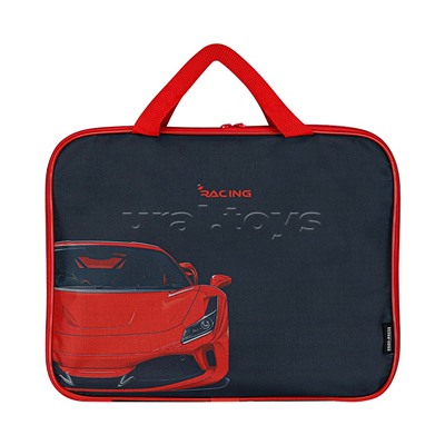 Папка на молнии А4 "Красное авто" с ручками, внут.карман, с дизайном, 350х265x20мм