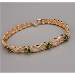 Браслет женский на руку Дубайское золото покрытие позолота, вставка: фианит, арт.314.948