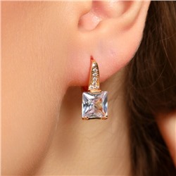 Серьги ювелирная бижутерия Дубайское золото, покрытие позолота, вставка: фианиты, цвет: прозрачный, арт.213.374