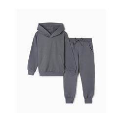 Комплект (фуфайка, брюки) детский НАЧЁС, цвет тёмно-серый, рост 92 см