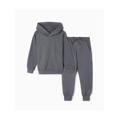 Комплект (фуфайка, брюки) детский НАЧЁС, цвет тёмно-серый, рост 92 см