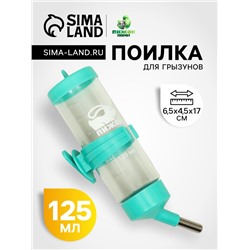 Поилка для грызунов «Пижон», 125 мл, бирюзовая