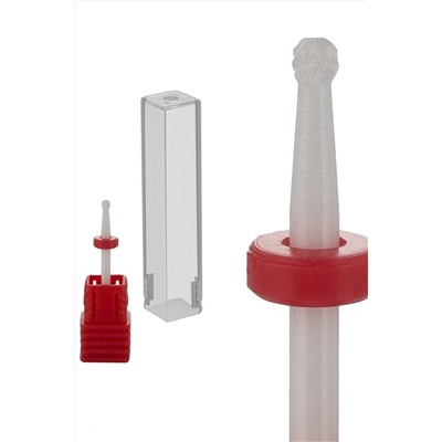 Nail Art Фреза керамическая шаровидная, красный KRISTALLER, 1107399