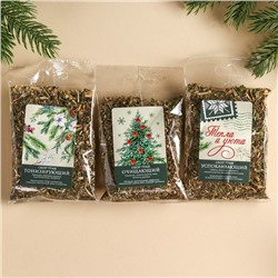 Подарочный набор новогодний «Уютный новый год»: сбор трав 3 шт.×20 г, варенье из сосновых шишек 100 г