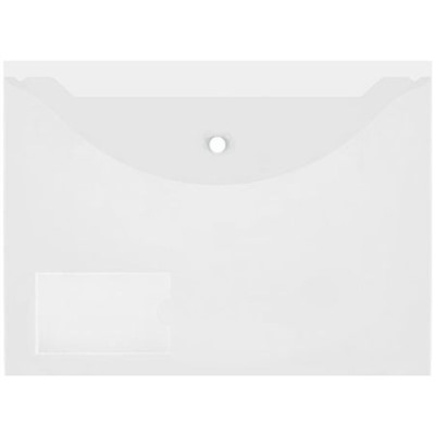 Папка с кнопкой  А4 150мкм с карманом для визиток прозрачная PK6515 inФОРМАТ