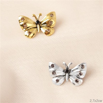 Брошь Бабочка / 6488 /уп 12/микс