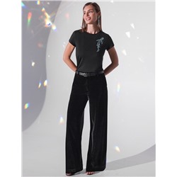 Нарядная футболка с принтом пайетками