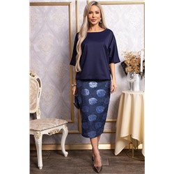 Блуза Стильный замысел (синяя) Б14842-10М