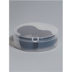 Спонжи для макияжа, в футляре, 3 формы: треугольник, овал, сердце, чёрные