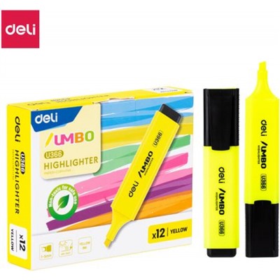 Текстовыделитель 1-5мм "Jumbo" желтый EU366-YL (1884018) Deli