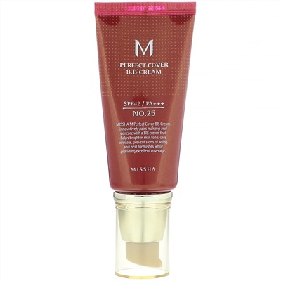 Missha, M Perfect Cover, BB-крем, SPF 42/PA+++, оттенок 25 теплый бежевый, 50 мл (1,7 унции)