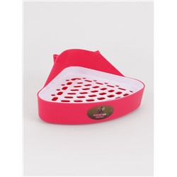 Туалет угловой для кроликов и хорьков, 24×18×11 см, красный