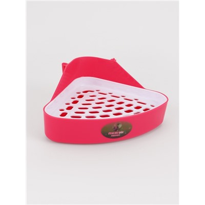 Туалет угловой для кроликов и хорьков, 24×18×11 см, красный