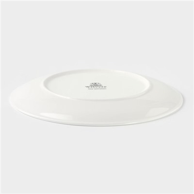 Тарелка фарфоровая обеденная с утолщённым краем Wilmax Olivia Pro, d=23 см, белая