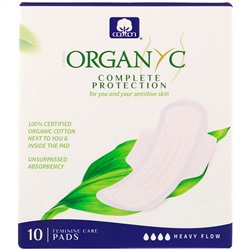 Organyc, органические хлопковые прокладки, для интенсивных выделений, 10 шт.