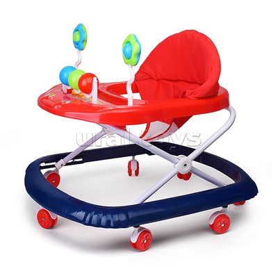 Ходунки "Шарики с цветочками" с погремушками и шарами (синий-оранжевый) в пакете