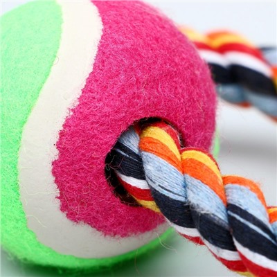 Игрушка тренировочная канатная «Восьмёрка с мячом», до 28 см, до 170 г, цвет МИКС