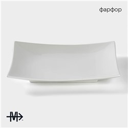 Блюдо для подачи Magistro «Квадрат Бланш», d=19 см, фарфор, белое