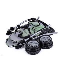 Коляска для кукол (для двойни)металлическая,прогулочная,с тентом,с корзиной,в пакете