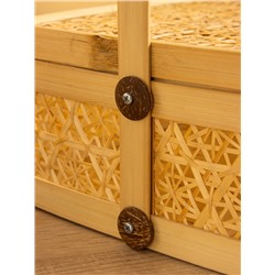 УЦЕНКА Корзинка с крышкой плетёная, из бамбука 25х25х25 см