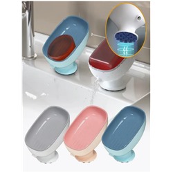 Мыльница для ванной на присосках со сливом.