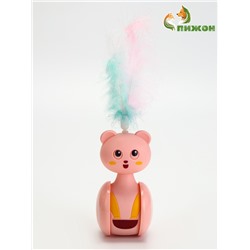 Игрушка-неваляшка с пером под лакомство, 11×6 см, Микс цветов