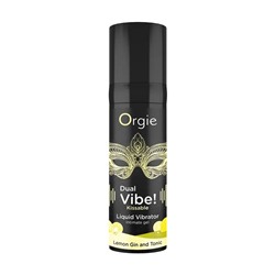 Съедобный жидкий вибратор Dual Vibe! со вкусом лимонного джина с тоником - 15 мл.