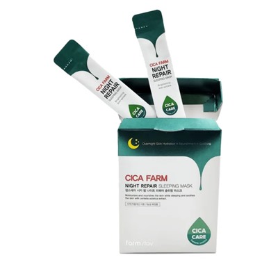 Маска ночная в саше с центеллой азиатской Cica Farm Night Repair Sleeping Mask 4 мл*20 шт
