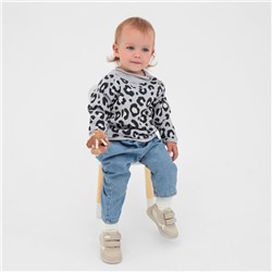 Джемпер вязаный Крошка Я Leo Baby рост 80-86 см, темно-серый