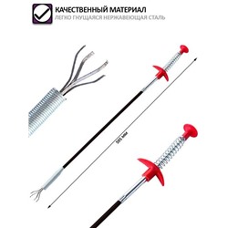 Трос для прочистки труб (вантуз) , улавливатель от засоров в трубах, 60 см