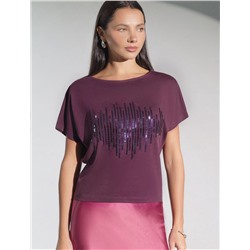 Нарядная футболка с принтом пайетками
