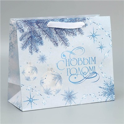 Пакет подарочный новогодний крафтовый «Нежность Нового года», ML 27×23×11.5 см