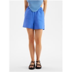 Шорты женские на резинке льняные MINAKU: Safari, синие, размер 44