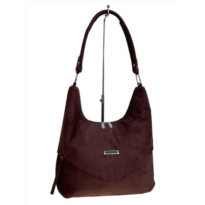 Женская сумка из искусственной замши, цвет  бордовый