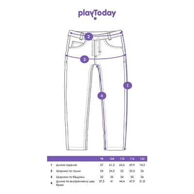 Брюки текстильные джинсовые утепленные флисом для мальчиков