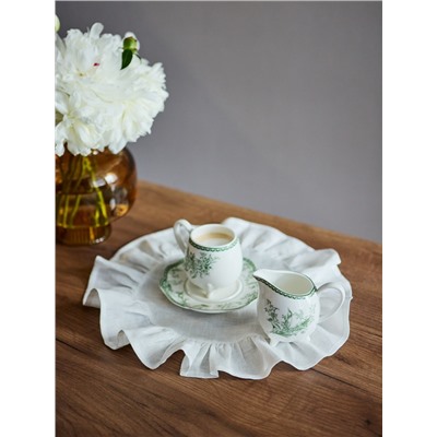 Молочник WY Bloomware, 250 мл, фарфор, белый, зелёный