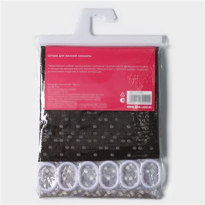 Штора для ванной Доляна «Диско 3D», 180×180 см, EVA, коричневый