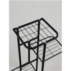 Подставка для цветов Greengo, 4 полки, 43×22×82 см, напольная, металл, чёрная