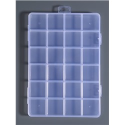 Органайзер для хранения мелочей, 24 ячейки, 19×13×1.8 см, прозрачный