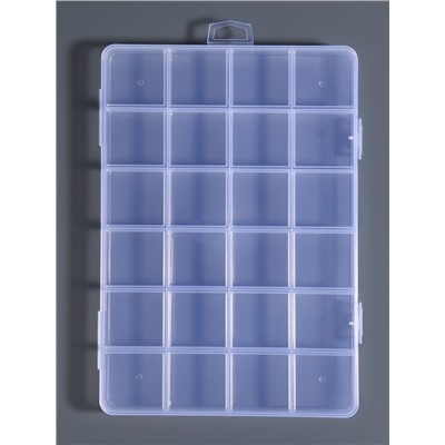 Органайзер для хранения мелочей, 24 ячейки, 19×13×1.8 см, прозрачный