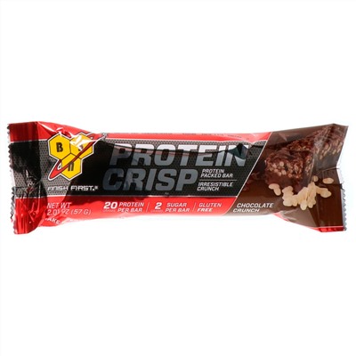 BSN, Protein Crisp, кранч с шоколадом, 12 батончиков, 57 г (2,01 унции) каждый