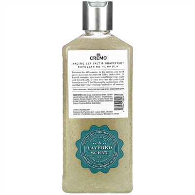 Cremo, Exfoliating Body Wash,  No. 06, Pacific Sea Salt & Grapefruit, 16 fl oz (473 ml)