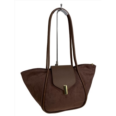 Женская сумка из искусственной замши, цвет шоколад