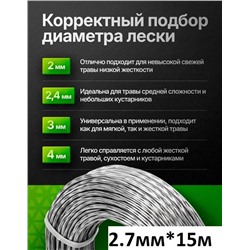Леска для триммера.Витой тросик 15м